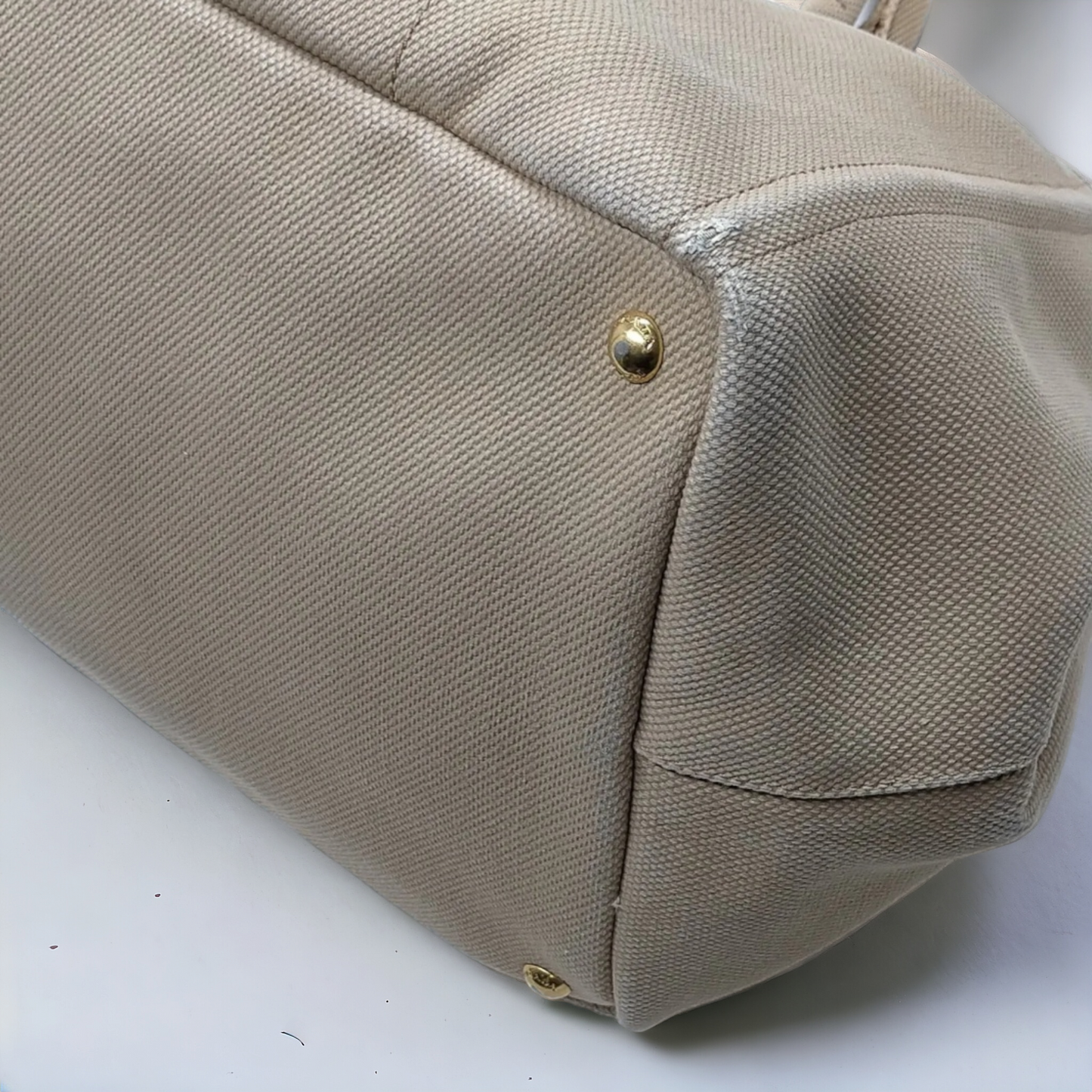 PRADA Canapa Beige Canvas Handbag