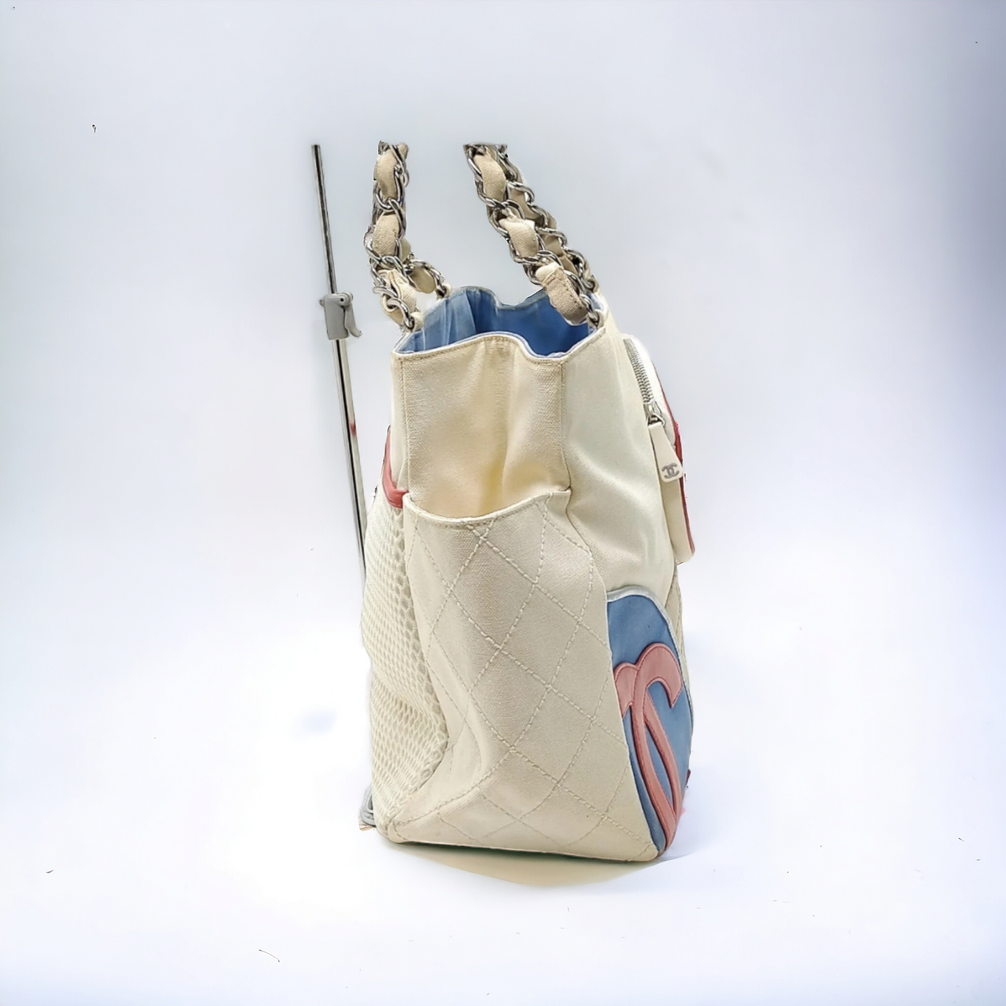 COCO CHANEL No.5 White Canvas  Vintage Tote Bag