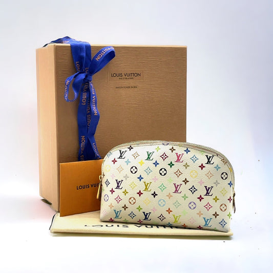 LOUIS VUITTON Monogram Multicolor Blanc Pouch
