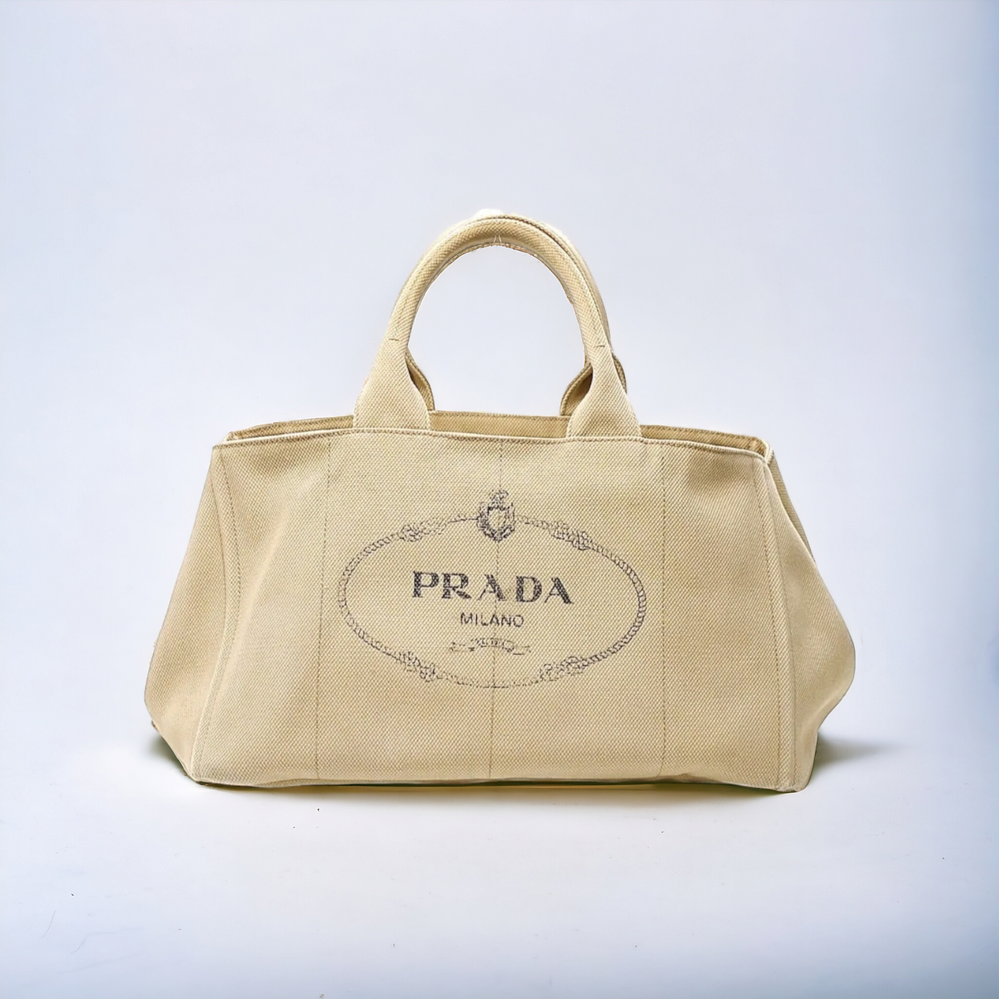 PRADA  Canapa Beige Canvas Handbag