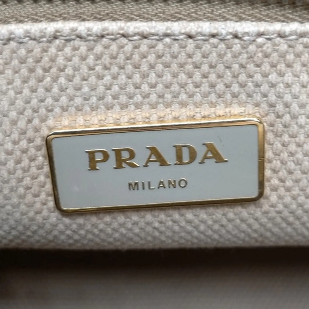 PRADA  Canapa Beige Canvas Handbag